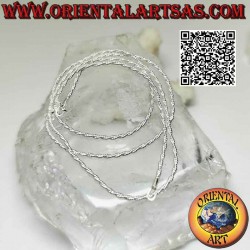 Collana catenina in argento 925 ‰, maglia "attorcigliata " tonda non ossidata elicoidale (spessore 1.2 mm)