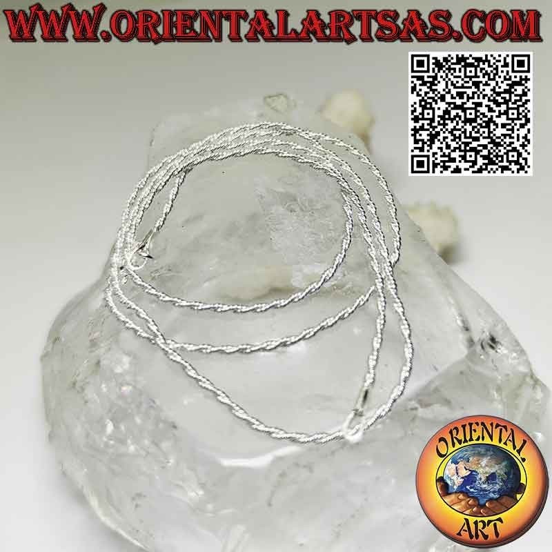 Collar de cadena de plata 925 ‰, eslabón "torcido" helicoidal redondo no oxidado (grosor 1,2 mm)