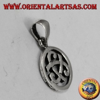 Silber Anhänger, Tricorno Odin im Kreis