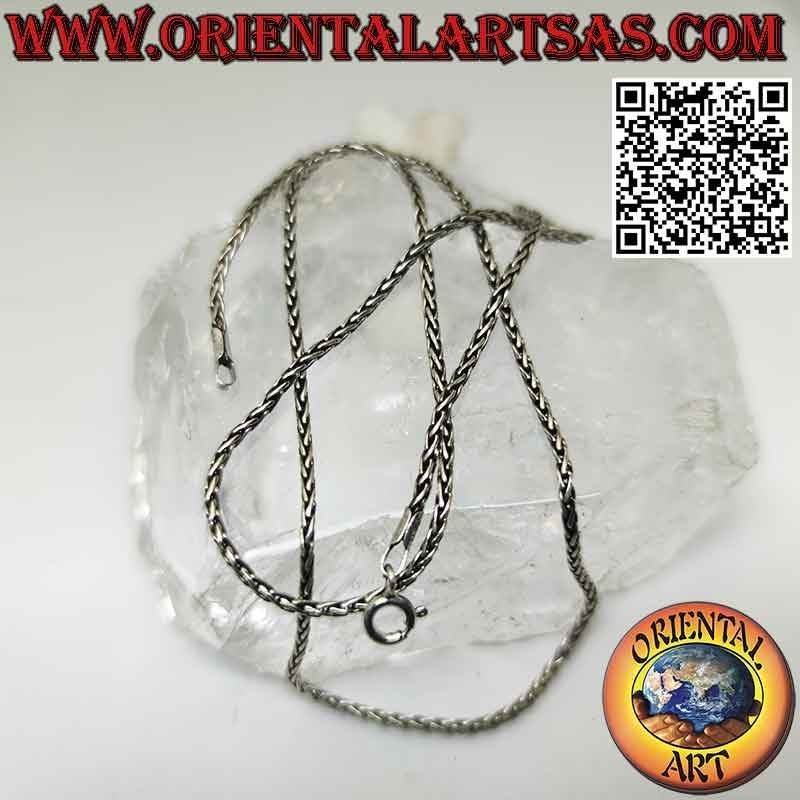 Collier chaîne en argent 925‰, lien "tresse" classique (épaisseur 1,2 mm)