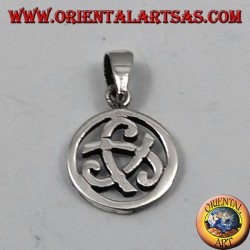 pendentif en argent, tricorno Odin dans le cercle