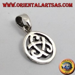 Silber Anhänger, Tricorno Odin im Kreis