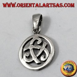 pendentif en argent, tricorno Odin dans le cercle