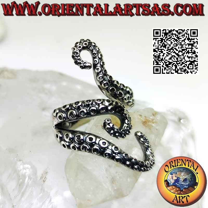 Silberring, die drei Tentakel des umhüllenden Oktopus (Oktopus) oder Oktopus