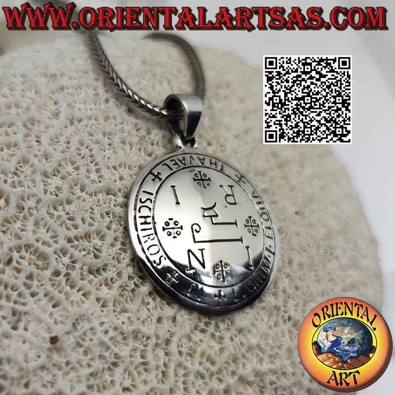 Colgante de plata, sello del arcángel Thavael (sellos del rey Salomón)