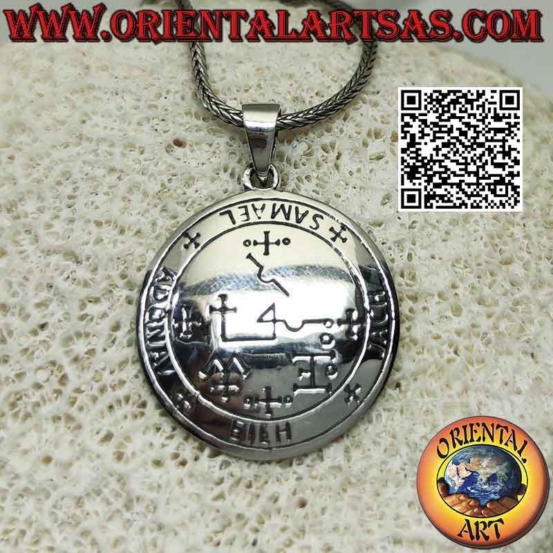 Pendentif en argent, sceau de l'archange Samaël (sceau du roi Salomon)