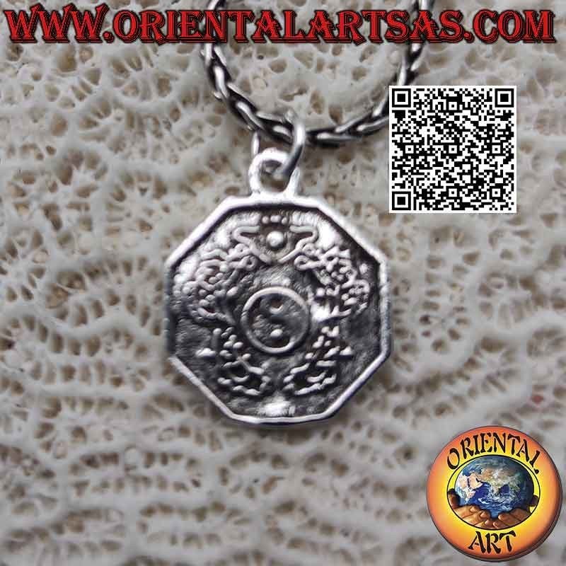 Silberanhänger, "Bagua"- oder "Pakua"-Medaille (die acht Zahlen mit Yin Yang)