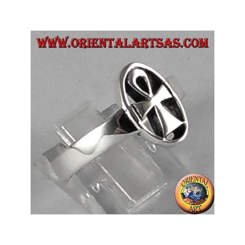 Silver ring, ankh key of life