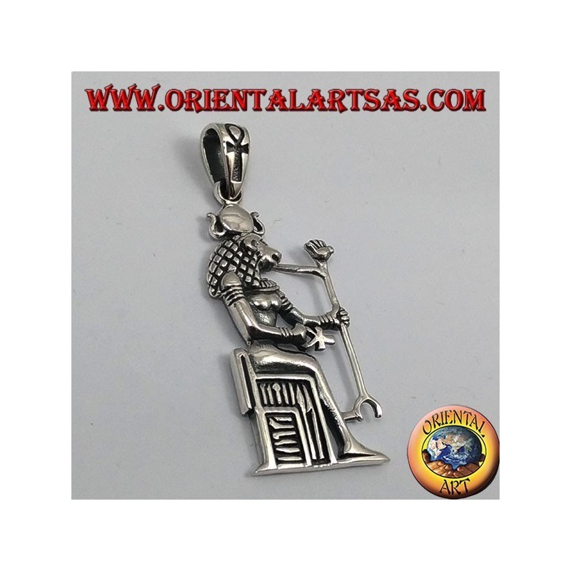 Ciondolo in argento Sekhmet (anche Sachmis, Sakhmet, Sekhet o Sakhet)