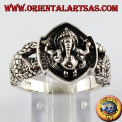 Silver ring Ganesh, the elephant god