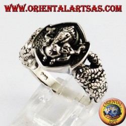 Silver ring Ganesh, the elephant god