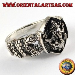 Anillo de plata de Ganesh, el dios elefante