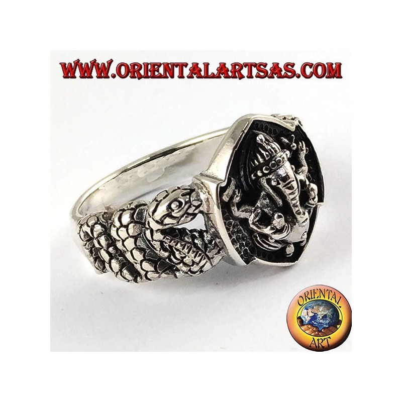 Anello  d'argento GANESH, il dio elefante