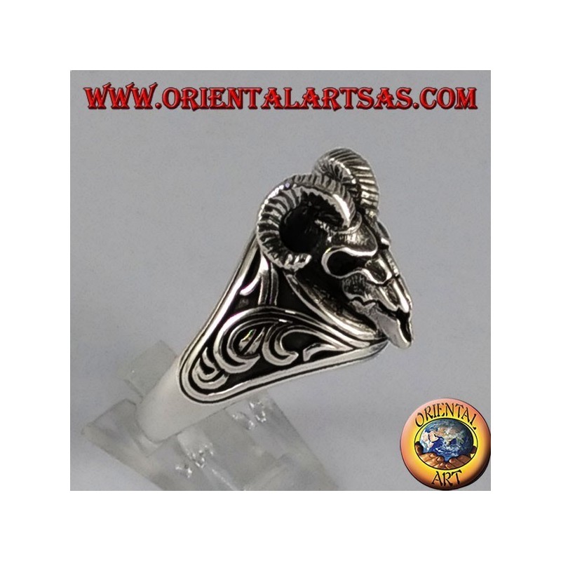 Bague en argent crâne de bélier