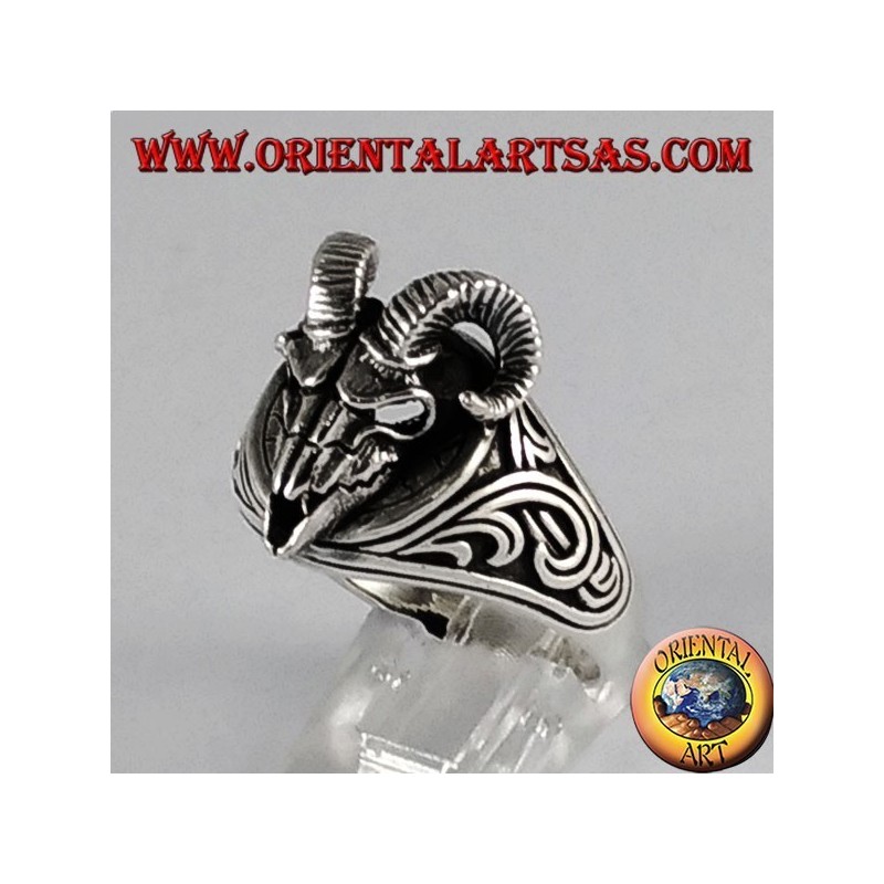 Silver ring ramskull