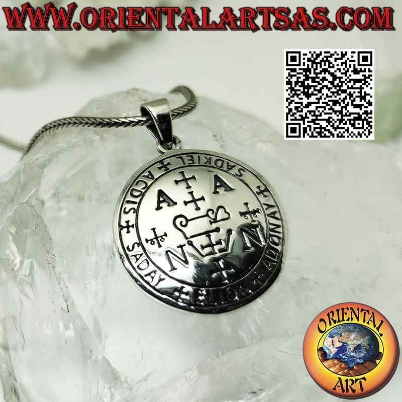 Colgante de plata, sello del arcángel Zadkiel (sellos del rey Salomón)
