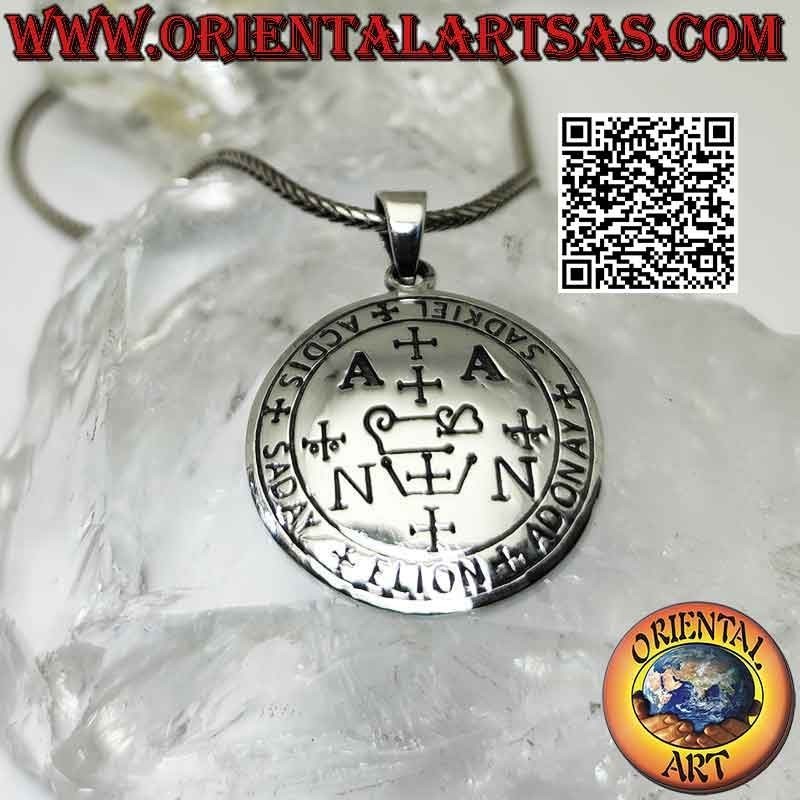 Pendentif en argent, sceau de l'archange Zadkiel (sceau du roi Salomon)