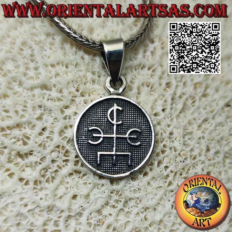 Silver pendant, medal with bas-relief "Magician's Talisman"