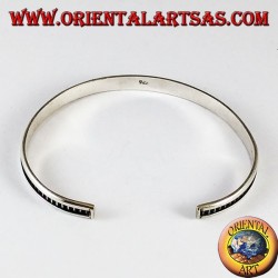 Pulsera de plata ajustada, patrón binario