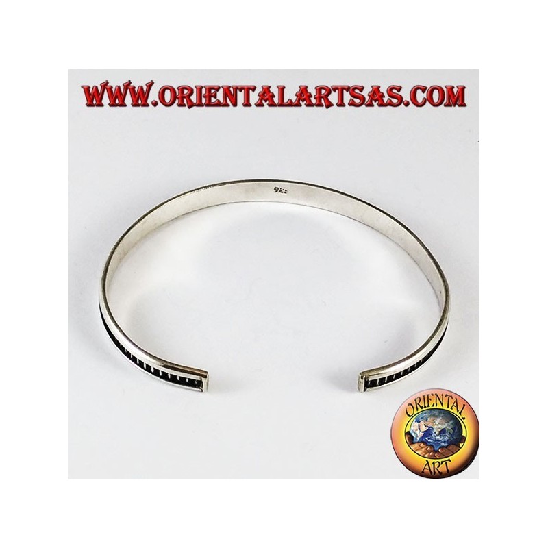 Pulsera de plata ajustada, patrón binario