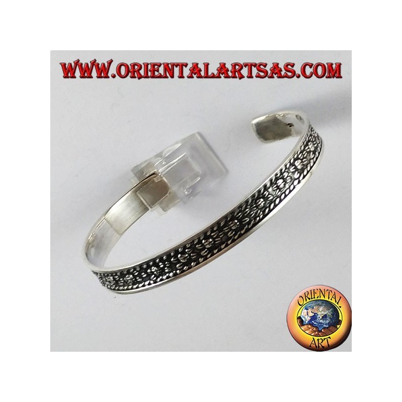 Rigid silver bracelet, handmade