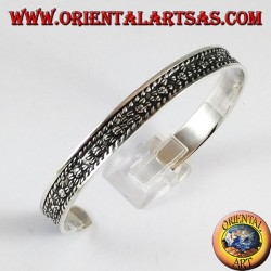 Rigid silver bracelet, handmade