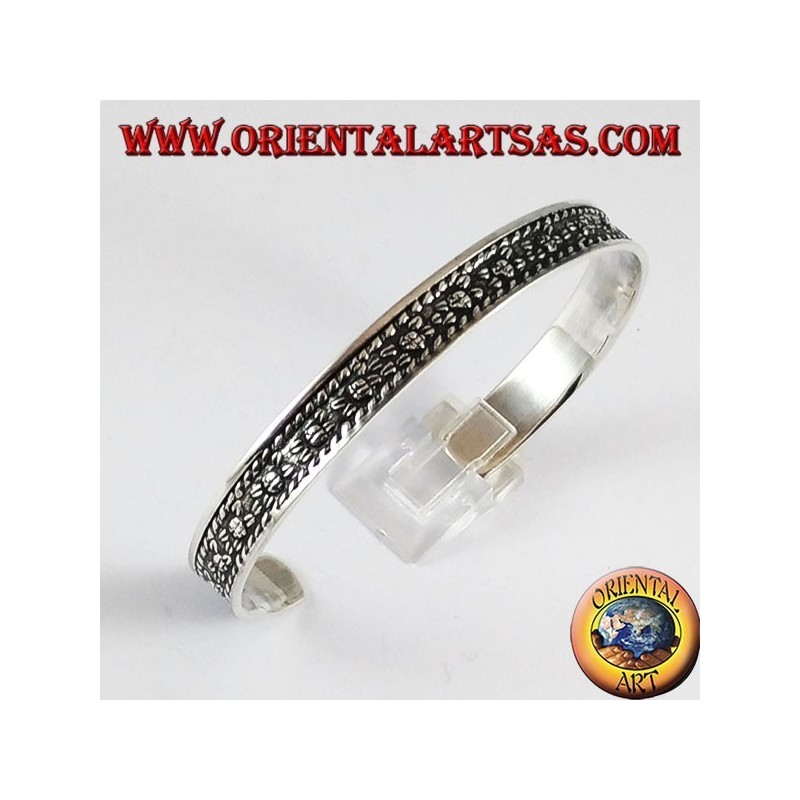 Bracelet argent rigide, fait main