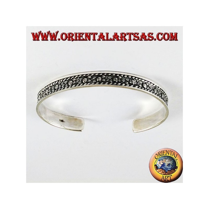 Bracelet argent rigide, fait main