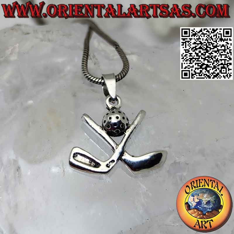 colgante golf, plata 925, palos de golf, pelota de golf, joyas deportivas, regalo golfista, colgante plata