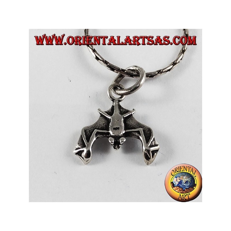 Ciondolo d'argento Pipistrello con testa in giù (piccolo)