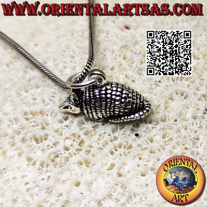 Ciondolo in argento a forma di Armadillo o Cingulata (tridimensionale)