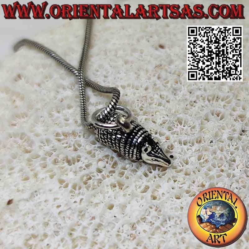 Ciondolo in argento a forma di Armadillo o Cingulata (tridimensionale)