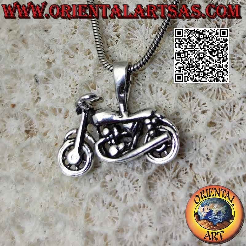 Silver pendant, "Harley Davidson" style chopper motorcycle