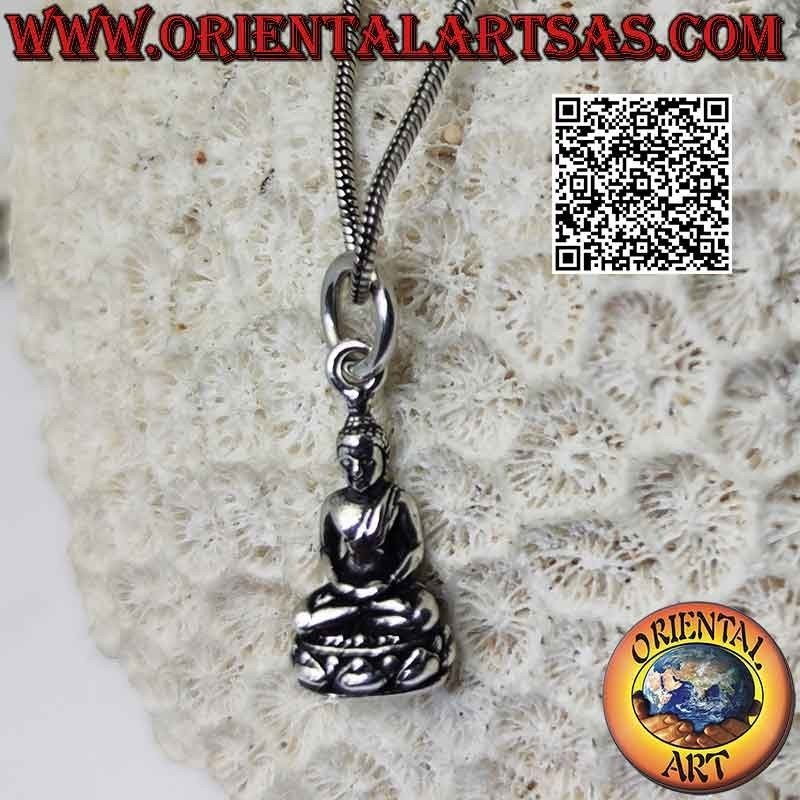Silberner Anhänger, Buddha-Skulptur "Dhyana Mudra" Meditation