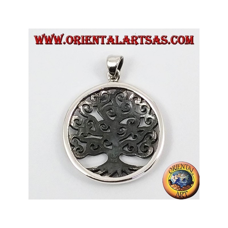 colgante de plata, árbol de la vida (grande)