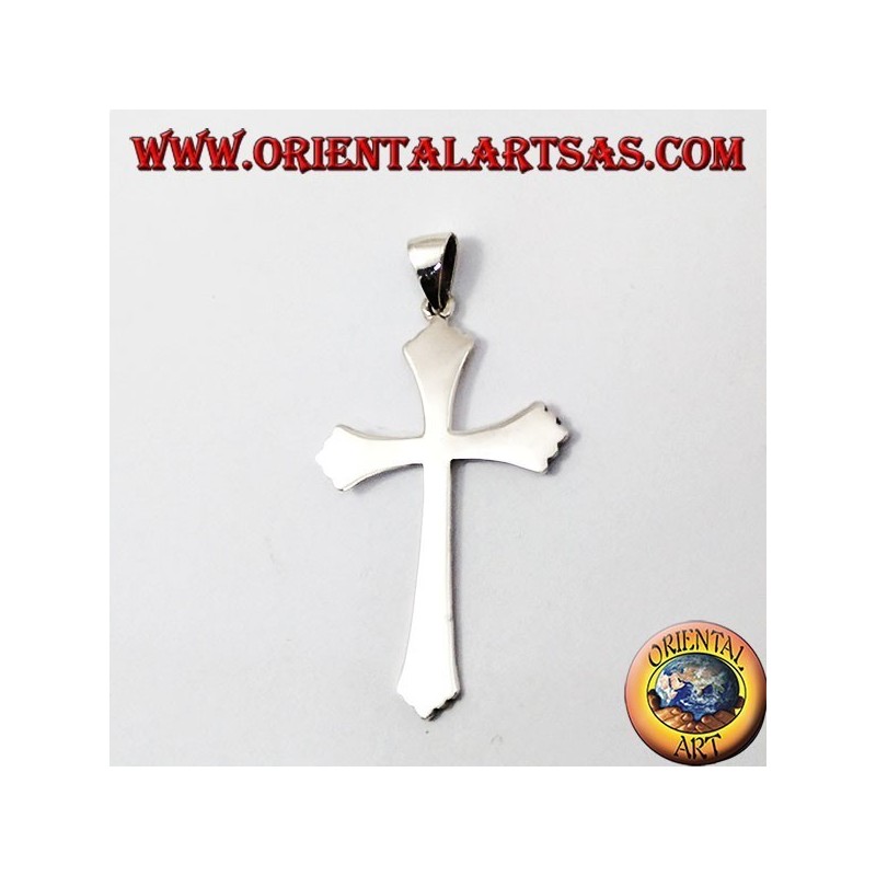 Pendentif argent, simple croix gothique