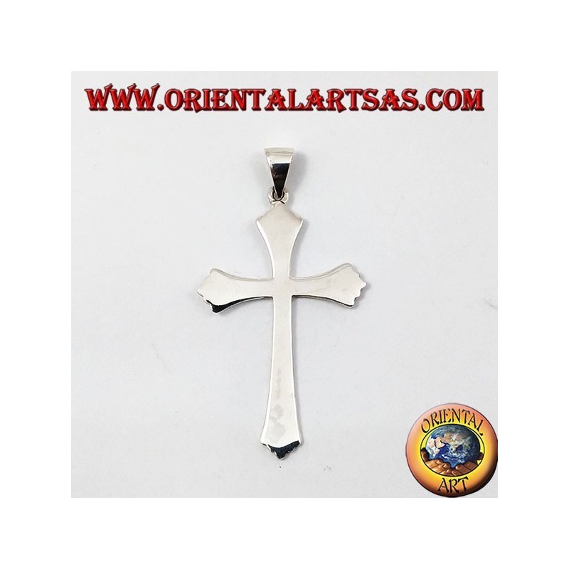 Pendentif argent, simple croix gothique