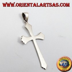 Pendentif argent, simple croix gothique