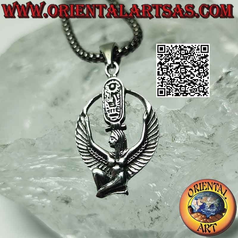 Pendentif en argent, Isis ailée, déesse égyptienne de la maternité et de la magie