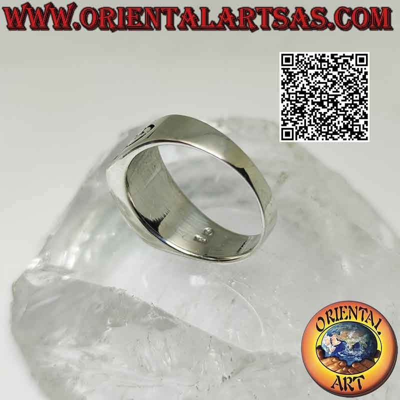 Silver ring with natural Arizona turquoise and triquetra