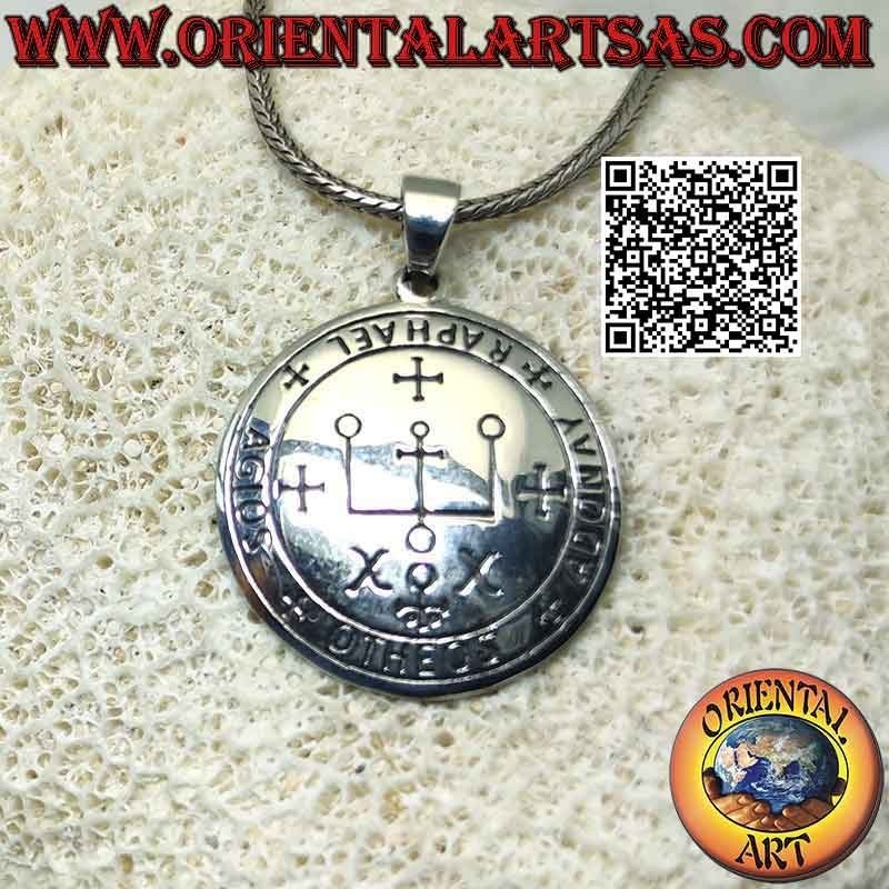 Colgante de plata, sello del arcángel Rafael (sellos del rey Salomón)
