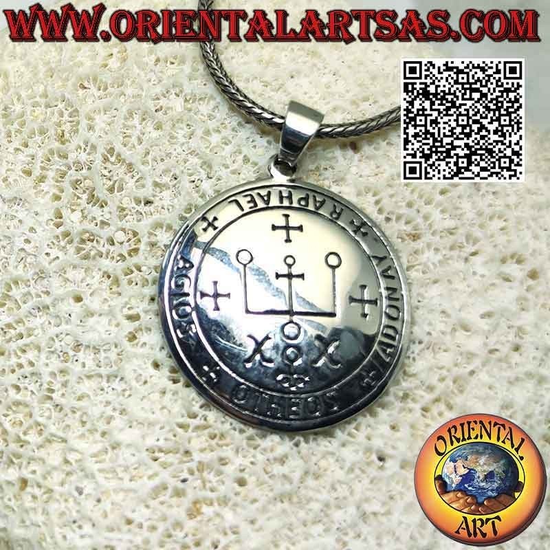 Colgante de plata, sello del arcángel Rafael (sellos del rey Salomón)