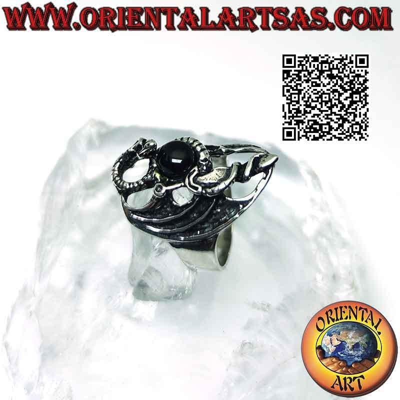 Bague en argent Quetzalcoatl ou Kukulkan (serpent à plumes)