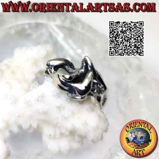 Erotic Kamasutra Silver Ring, Sixty-Nine Position on the Side (Oral Sex)