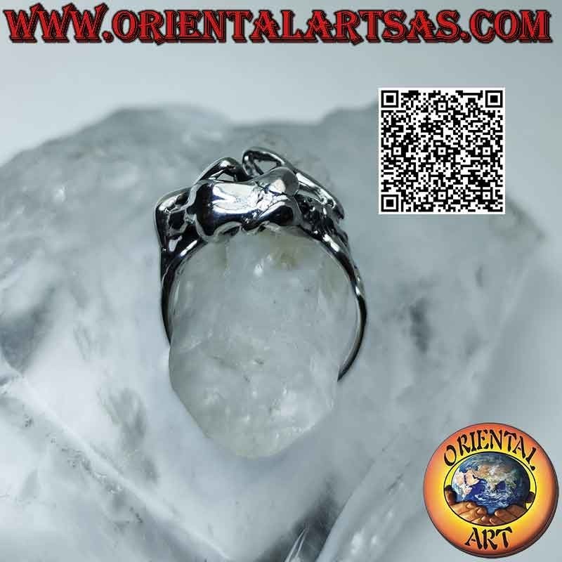 Anello in argento Kamasutra erotico, sessantanove sul fianco (sesso orale)