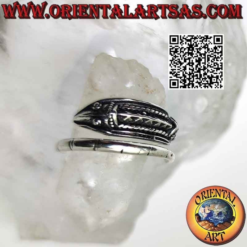 Anillo caballito de mar plata "hipocampo" (ajustable)