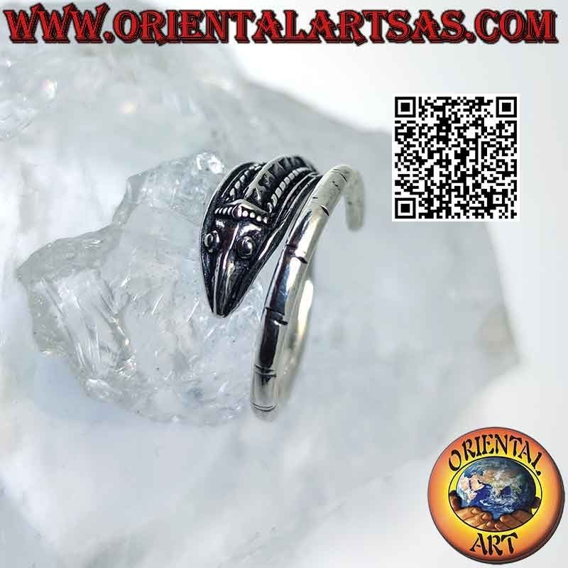Silver "hippocampus" seahorse ring (adjustable)