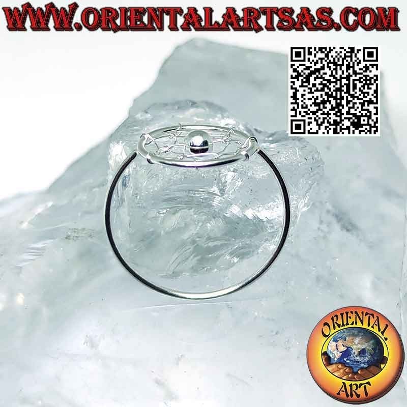 Anello in argento con acchiappasogni da 12 mm e pallina