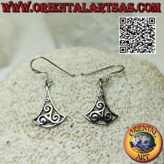 Orecchini in argento Triskele (triskell, triscele) nel triangolo