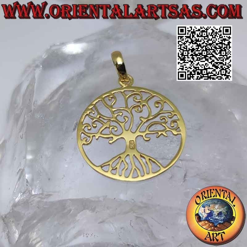 Colgante de plata, árbol de la vida "Yggdrasil" Klimt (chapado en oro)
